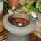 Glitzhome® 20.75" Zen-Style Faux Stone Texture Outdoor Birdbath Fountain with LED Light
